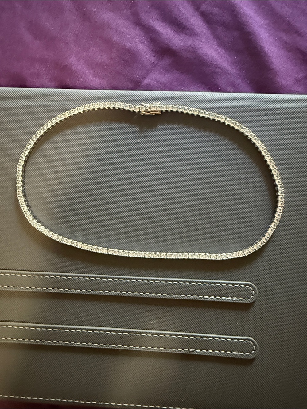 Polished Silver-Tone Crystal Tennis Necklace - Timeless Sparkle